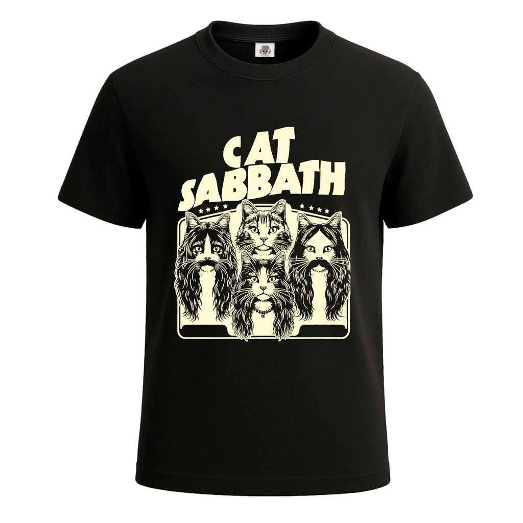 Cat Sabbath Novelty Funny Graphic Joke Men's T Shirt Funny Party Shirt Top Tee