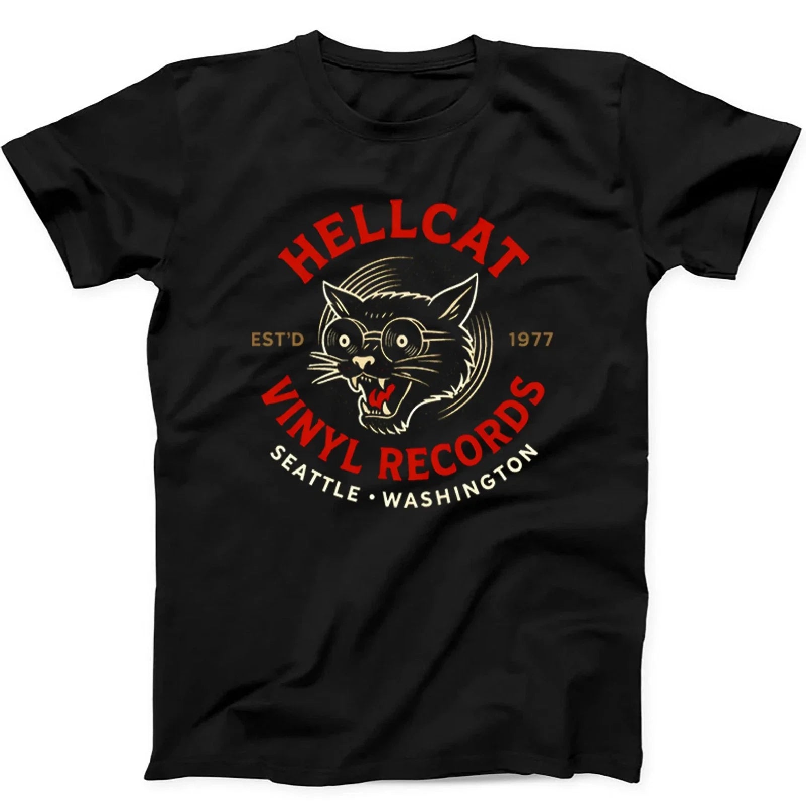 Vinyl Records Seattle Record Store Cat Hellcat 624 Tee Unisex T-shirt, Sweatshirt, Hoodie (1)