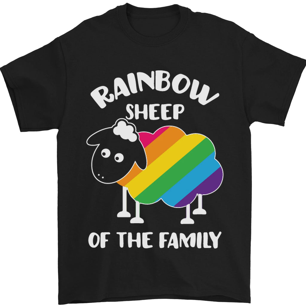 LGBT Rainbow Sheep Funny Gay Pride Day Mens T-Shirt 100% Cotton