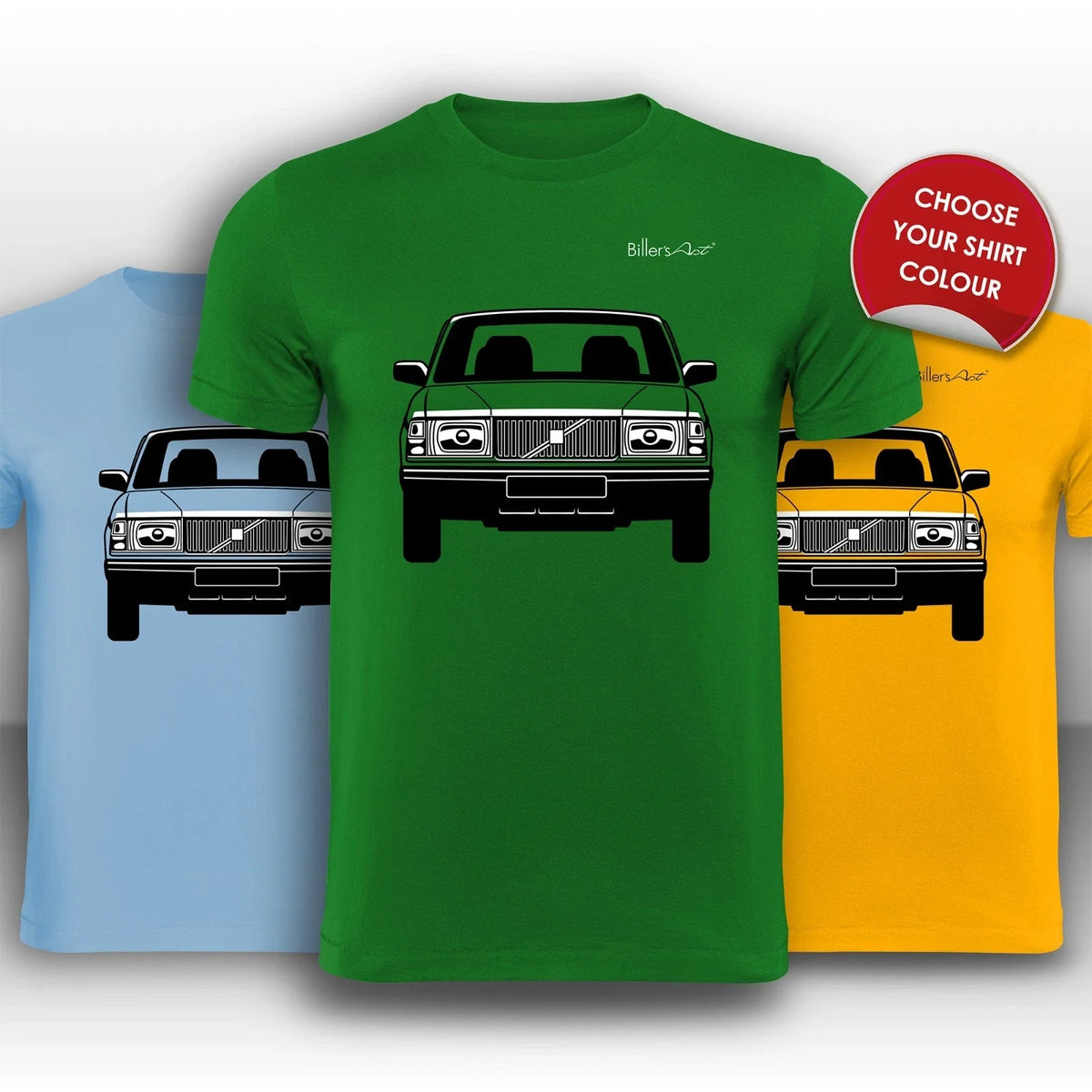 Volvo 240 1993 Front View Super Cool hand printed Unisex , , , Long Sleeve Tee