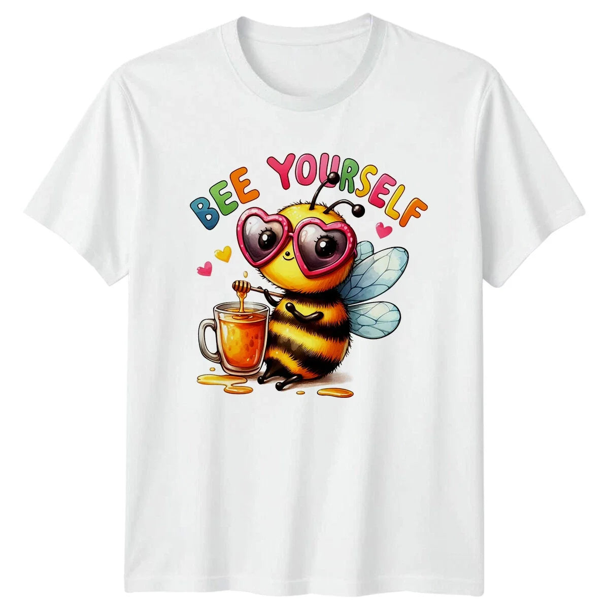 Bee Yourself Cute Honey Bee Animal Pun Graphic Unisex , , , Long Sleeve Tee