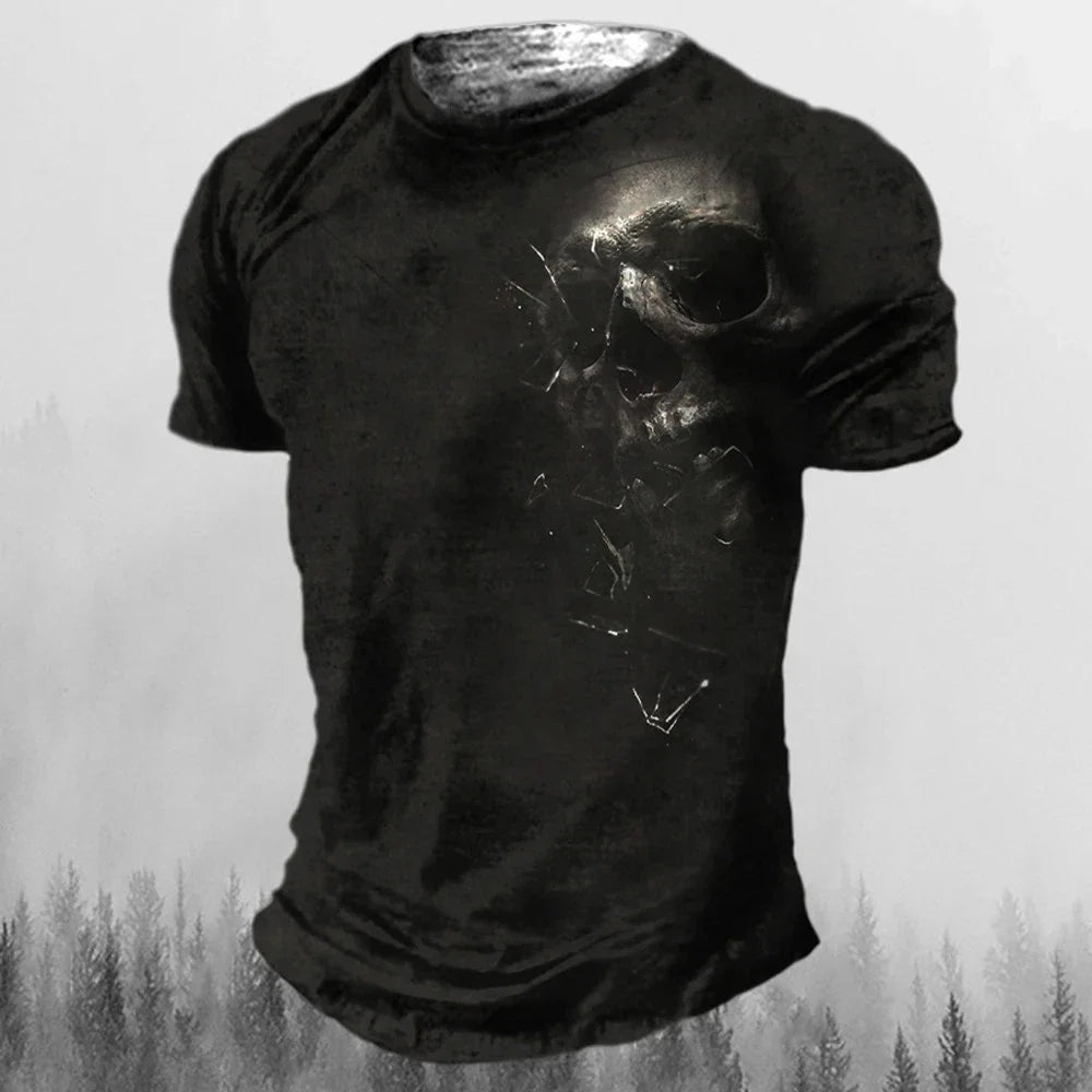 Skull Graphic Polyester T Shirt Mens Biker Gothic Grunge Skater Tee XXS-5XL Unisex , , , Long Sleeve Tee