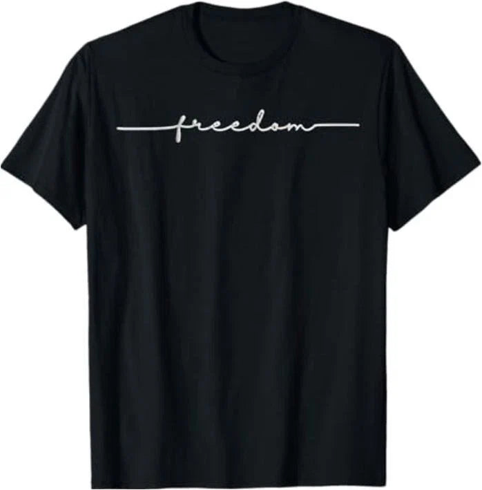 Freedom, Freedom Black Text Minimalist Design 1 Unisex , , , Long Sleeve Tee
