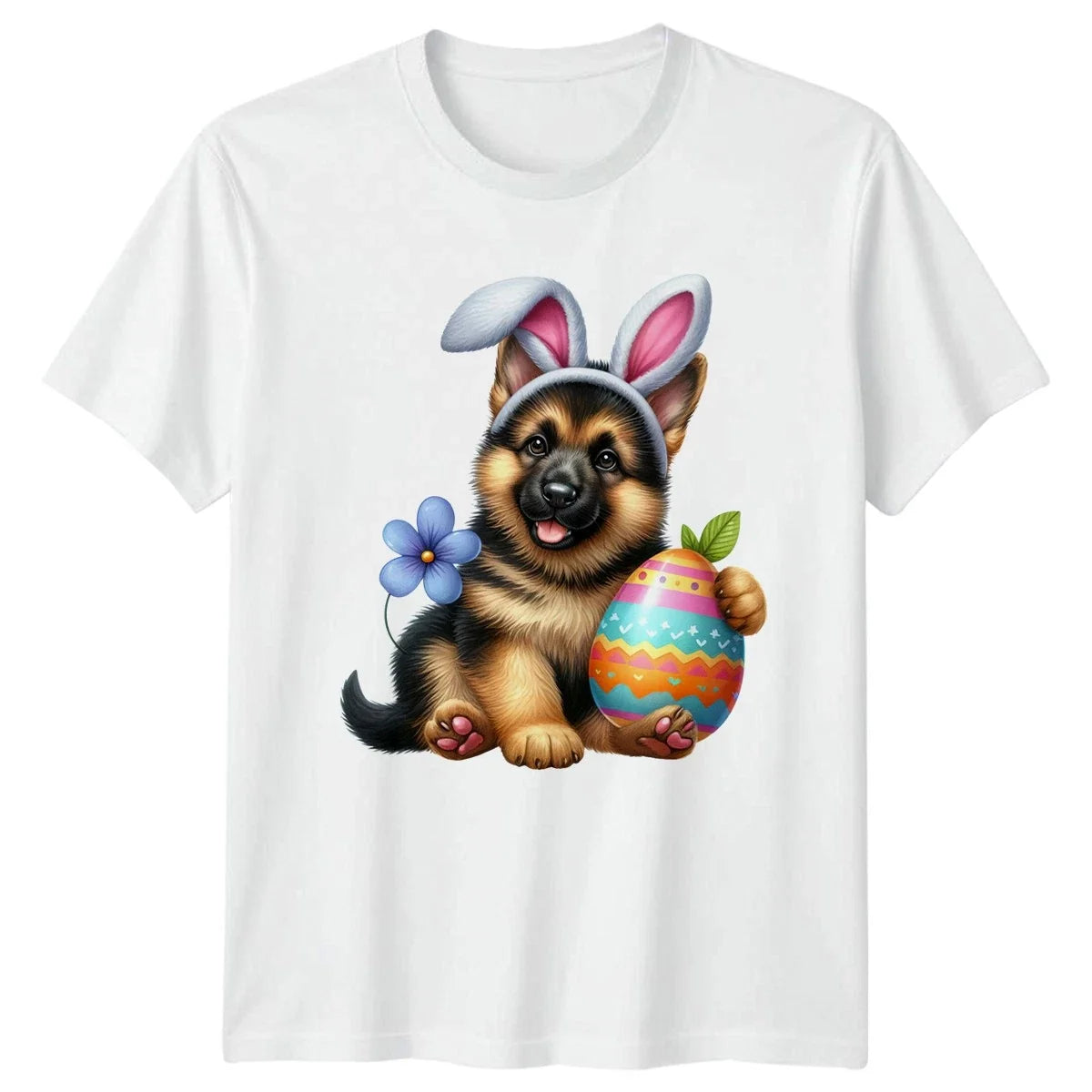 Cute German Shepherd Puppy Easter Bunny Dog Lovers Easter Gift For Him Unisex , , , Long Sleeve Tee