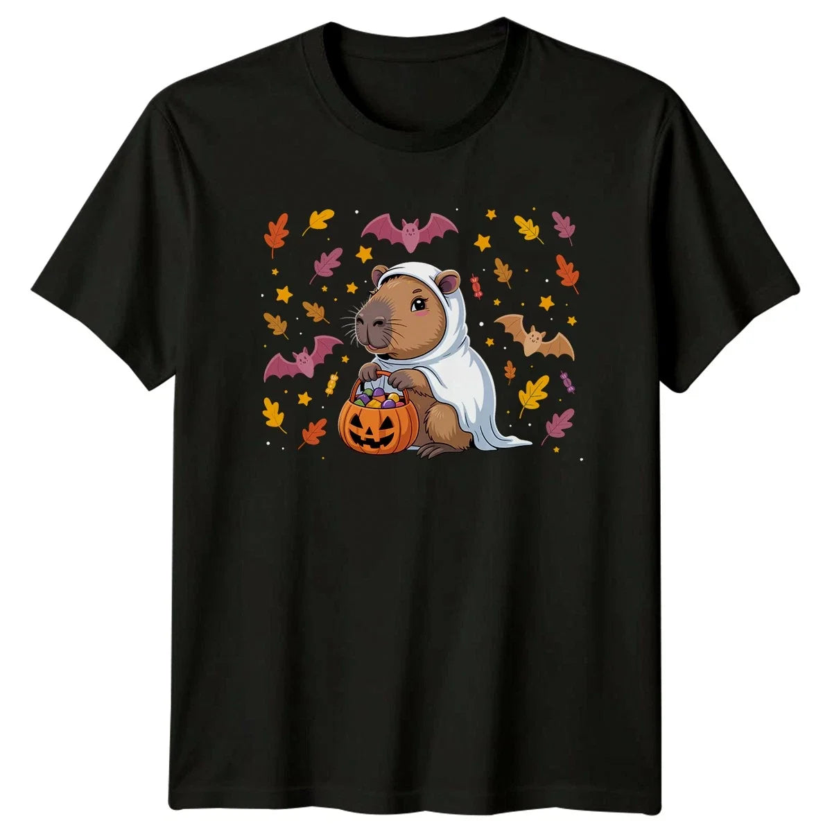 Cute Capybara Ghost Trick Or Capybara Halloween Animal Halloween Unisex , , , Long Sleeve Tee