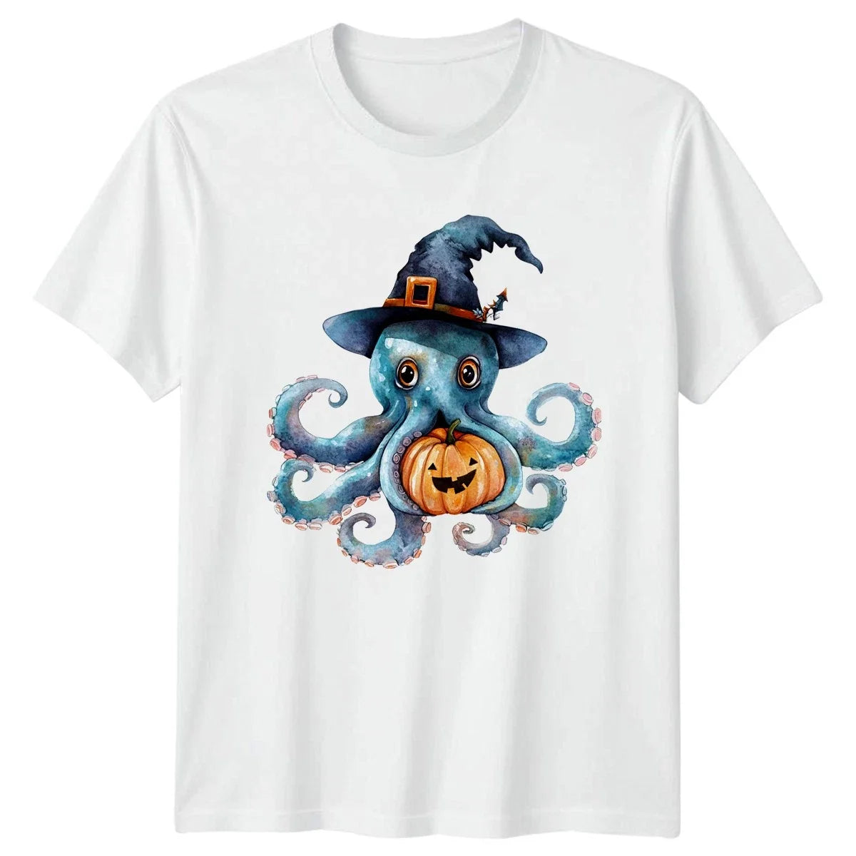 Cute Octopus With Pumpkin Halloween Ocean Wildlife Gift For Him And Her Unisex , , , Long Sleeve Tee