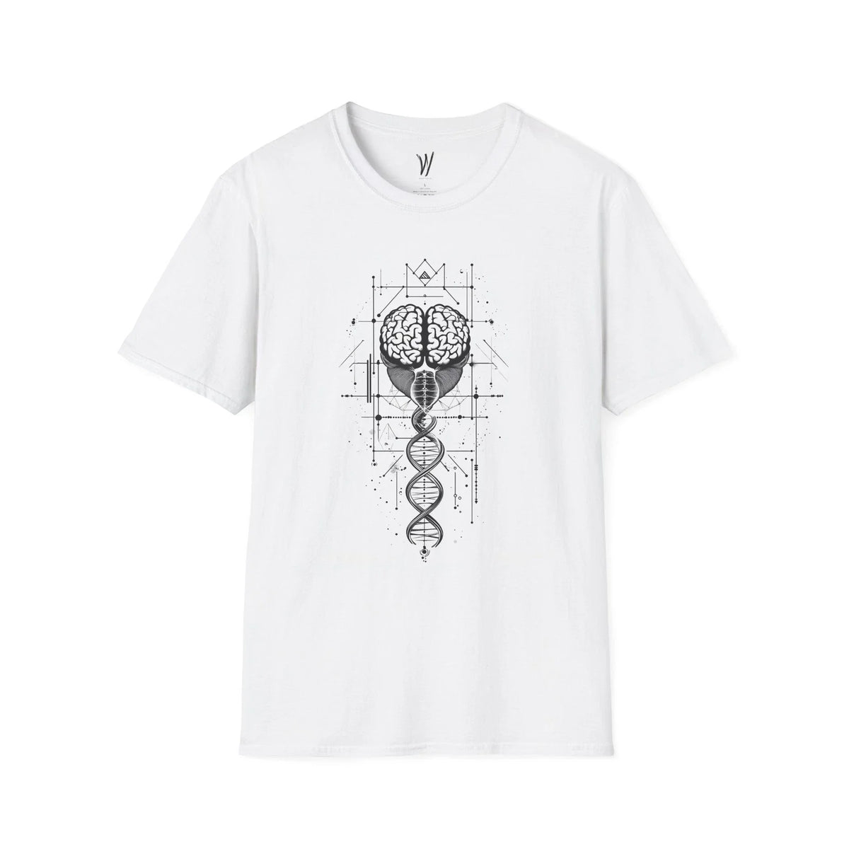 Geometric Brain DNA , Artistic Unisex Tee, Science Gift, Unique Design, Unisex , , , Long Sleeve Tee