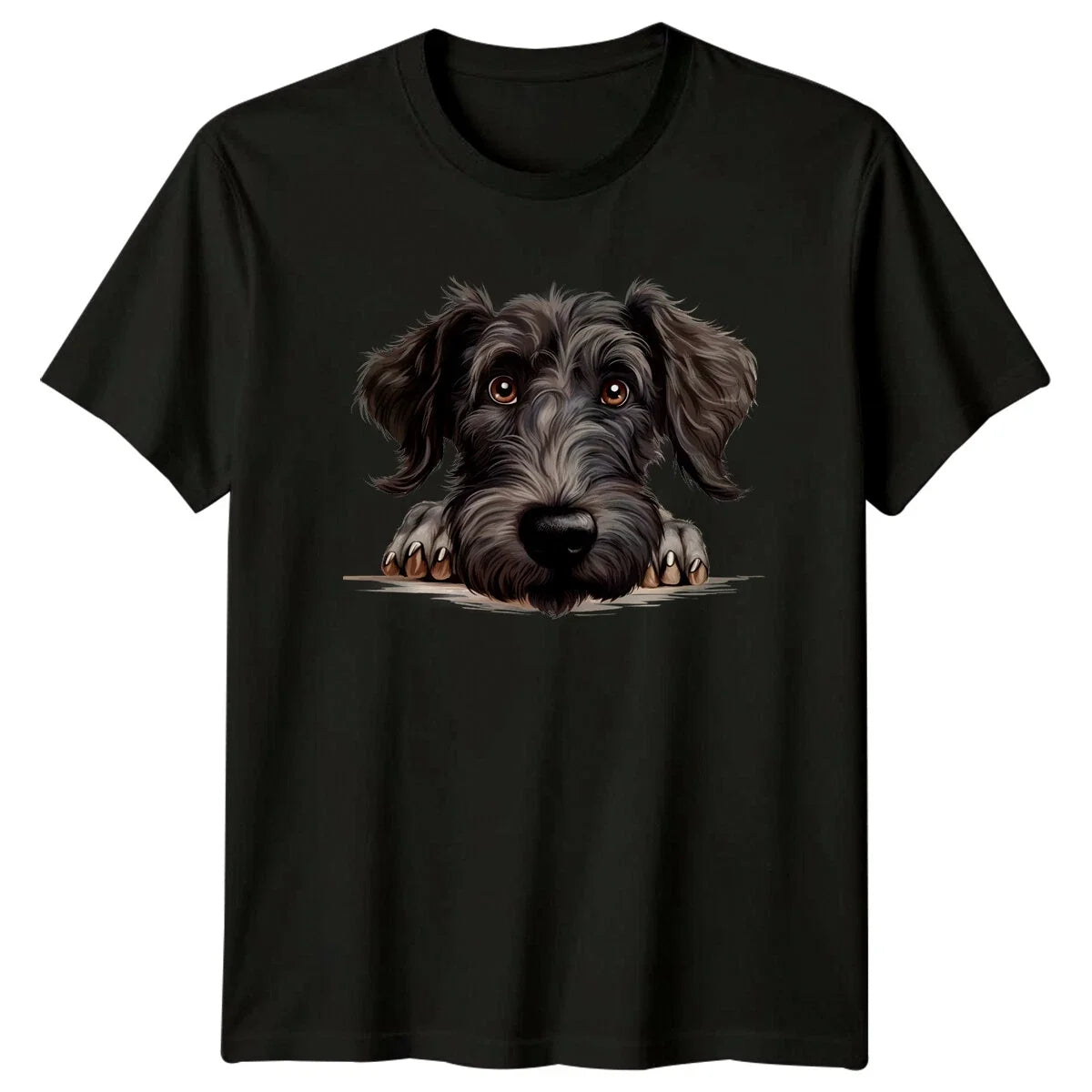Cute Dog Peekaboo Schnauzer Portrait Style Unisex , , , Long Sleeve Tee