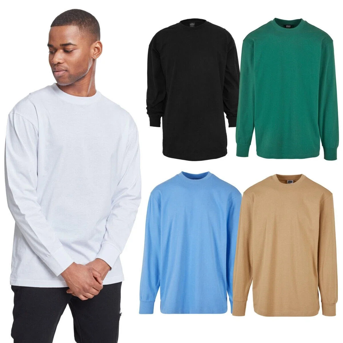 Urban Classics Tall Tee L/S Top Oversize Relaxed S -6XL Basic Unisex , , , Long Sleeve Tee