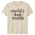World's Best Teacher Hearts Cute Teacher Gift Job Tee Unisex , , , Long Sleeve Tee