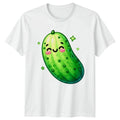 Cute Kawaii Pickle Smiling Kawaii Food Funny Pickle Gift For Him And Her Unisex , , , Long Sleeve Tee