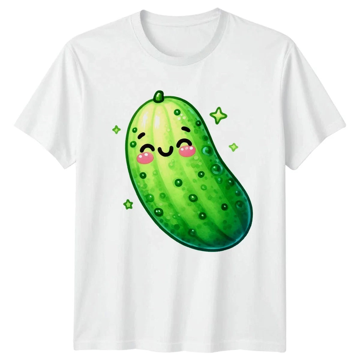 Cute Kawaii Pickle Smiling Kawaii Food Funny Pickle Gift For Him And Her Unisex , , , Long Sleeve Tee