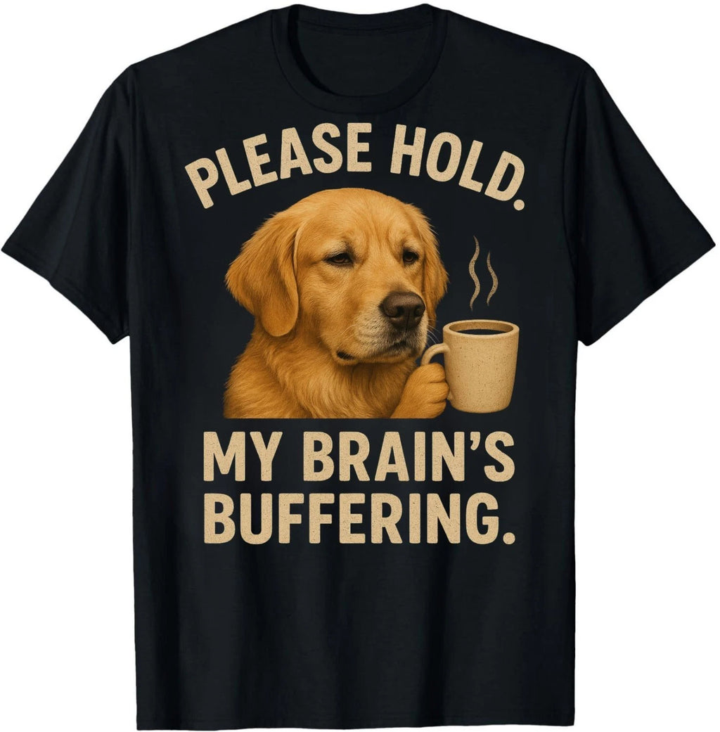 Funny Golden Retriever Tee – My Brain’s Buffering Dog Lover Gift Unisex T-Shirt