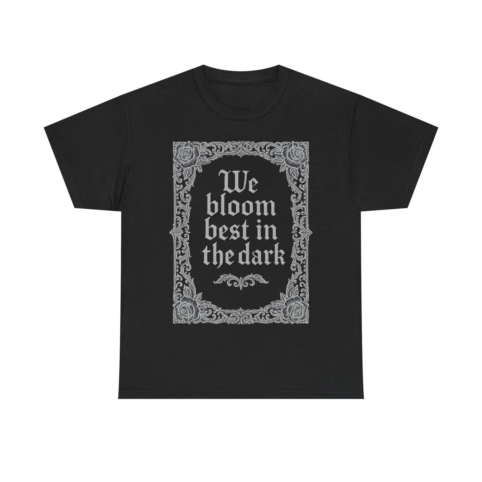 Gothic Floral Tee, Dark Aesthetic Shirt, Motivational Graphic Tee Unisex , , , Long Sleeve Tee