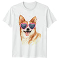 Corgi Dog Heart Sunglasses Mens Cute Puppy Tee Unisex , , , Long Sleeve Tee