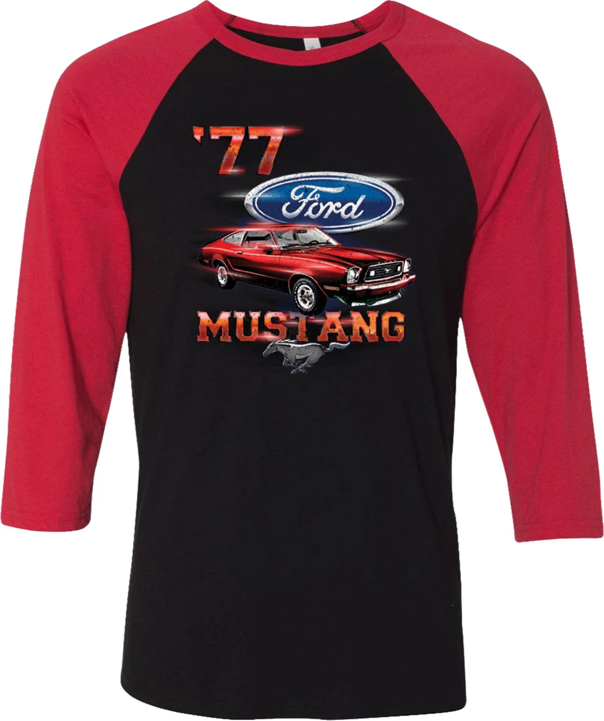 Buy Cool Shirts Ford 1977 Mustang Raglan Unisex , , , Long Sleeve Tee