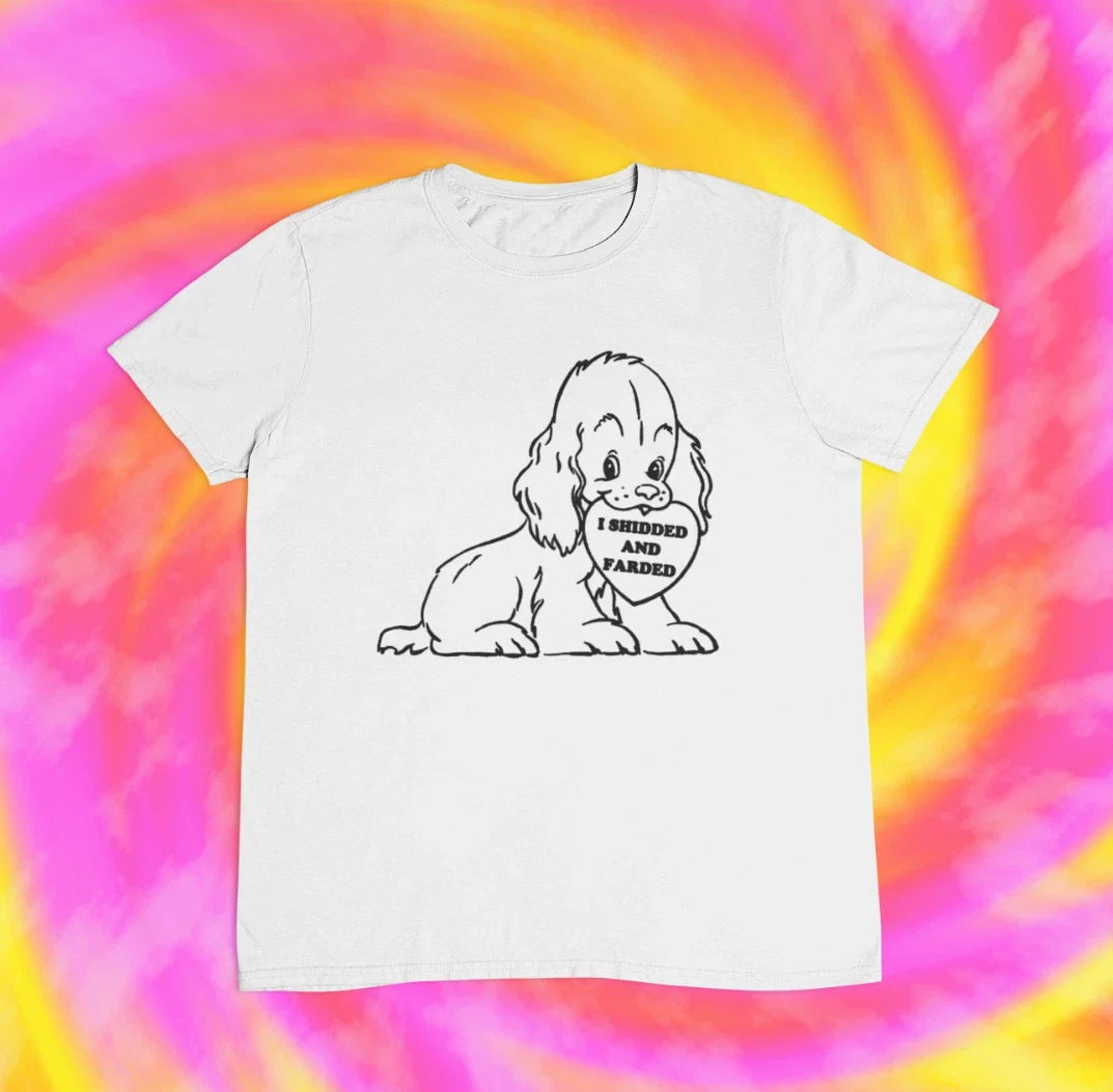 I Shidded and Farded Puppy T shirt | 2000s | aesthetic | retro | 90s Unisex , , , Long Sleeve Tee