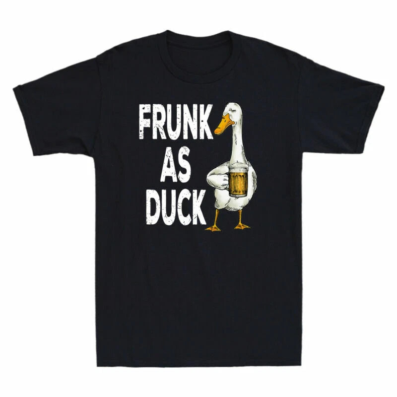 Duck Short Duck Sleeve Drink Sarcastic Men's Beer Vintage T-Shirt Frunk As Funny