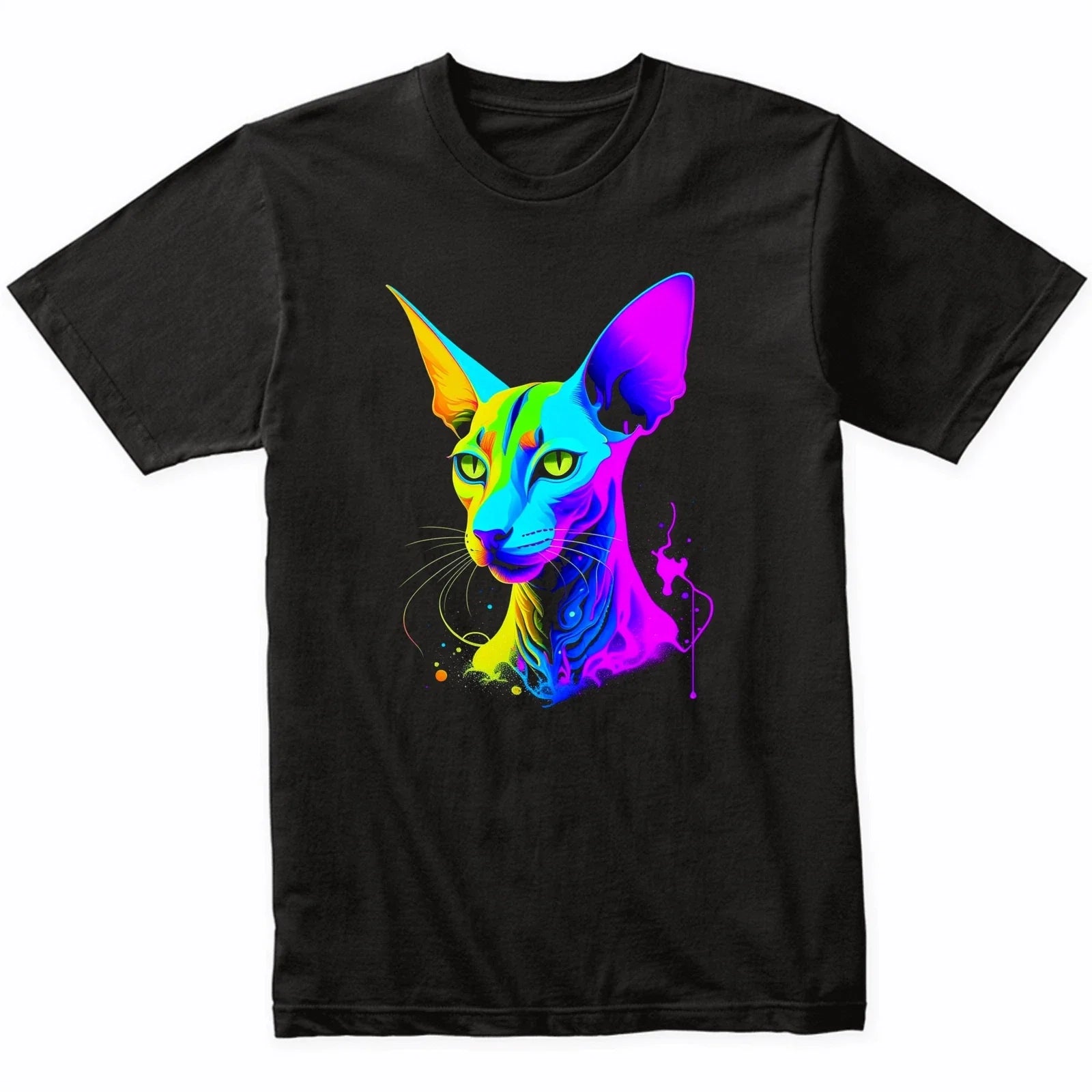 Oriental Shorthair Cat Psychedelic Cat Art Oriental Shorthair Owner Gift Unisex , , , Long Sleeve Tee
