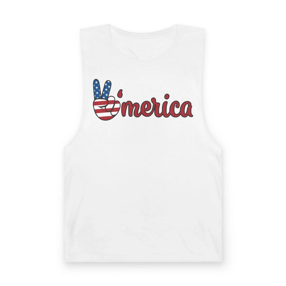 America peace sign Tank | Patriotic Fourth of July USA flag design Unisex , , , Long Sleeve Tee