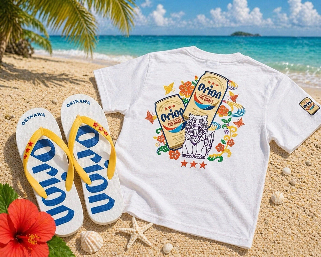 Orion Beer T Shirt Flip Flops Set Okinawa Japan Limited Beach Summer L-2XL