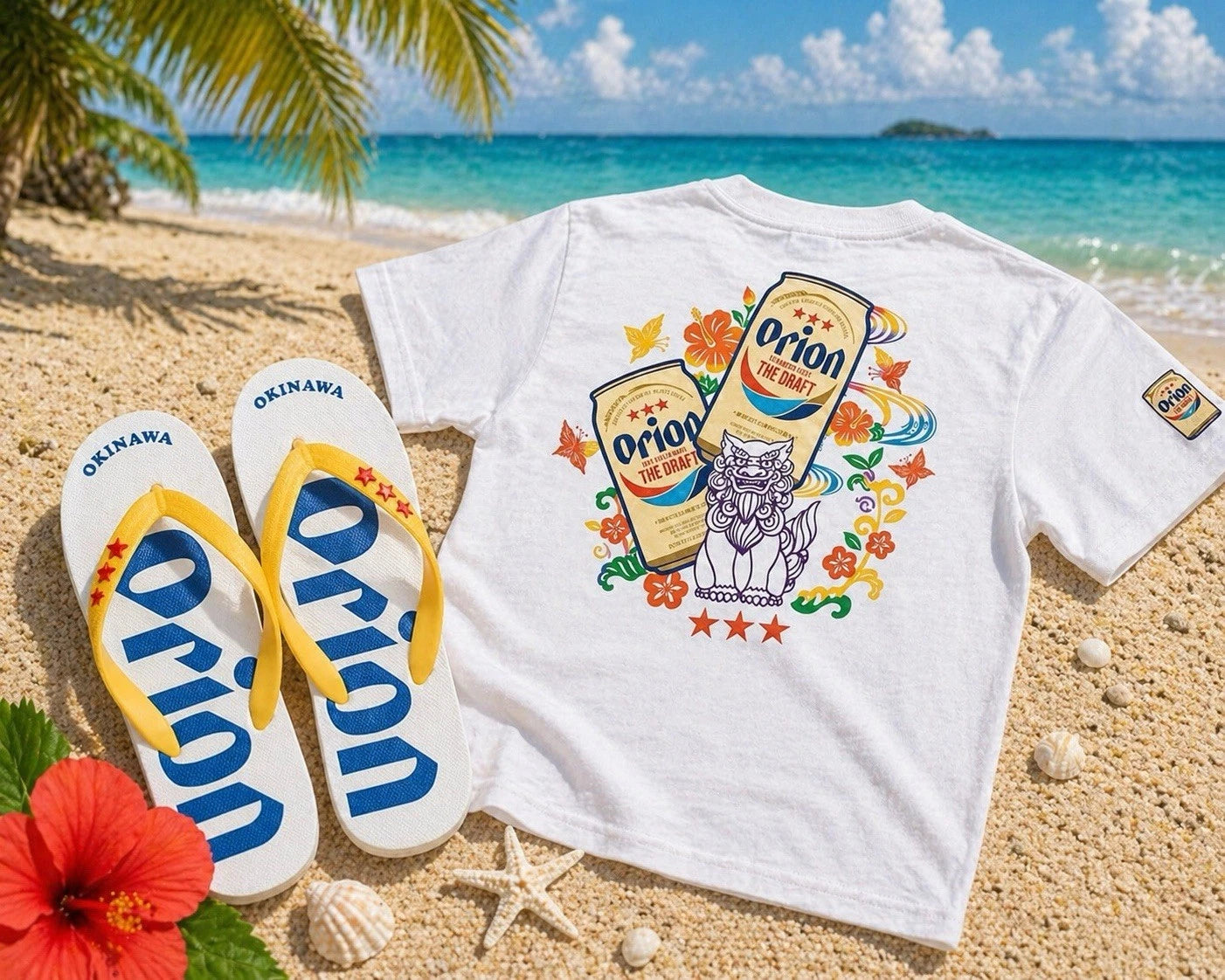 Orion Beer T Shirt Flip Flops Set Okinawa Japan Limited Beach Summer L-2XL