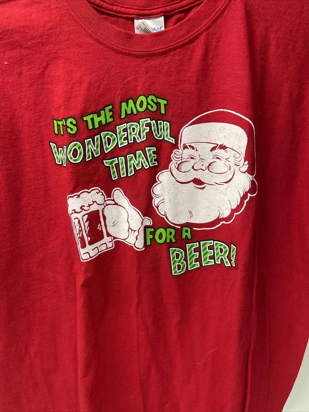Christmas Santa Shirt it’s the most wonderful Time for a BEER Size L
