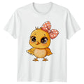 Cute Chicken Chick Bow Print Womens Baby Chick Farm Animal Birthday Unisex , , , Long Sleeve Tee