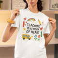 Teaching is a Work of Heart • Colorful Doodle Teacher Shirt • Back to Unisex , , , Long Sleeve Tee