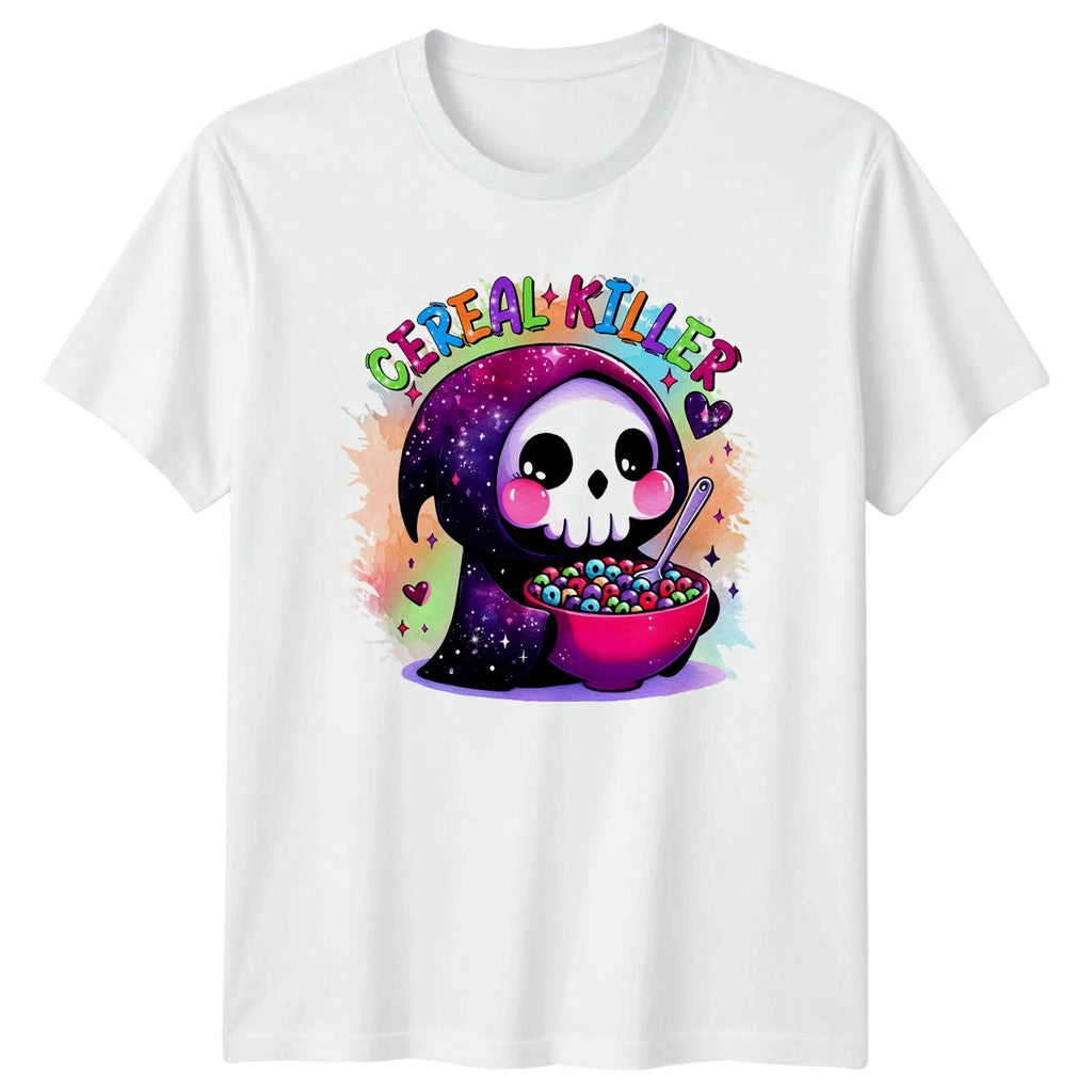 Cereal Killer T-Shirt Kawaii Goth Humor Birthday Gift For Him And Her