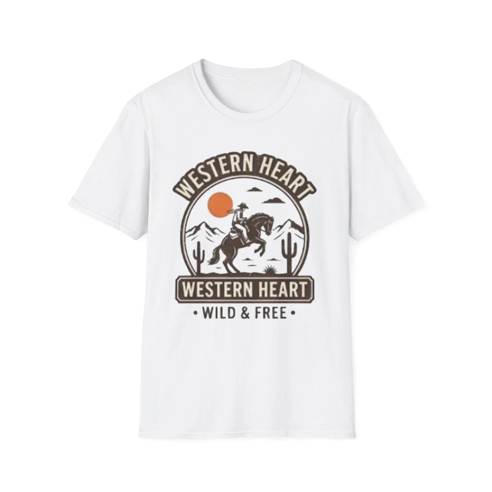 Mens Vintage Style Western Heart Cowboy , Unisex Aesthetic Graphic Tee Unisex , , , Long Sleeve Tee
