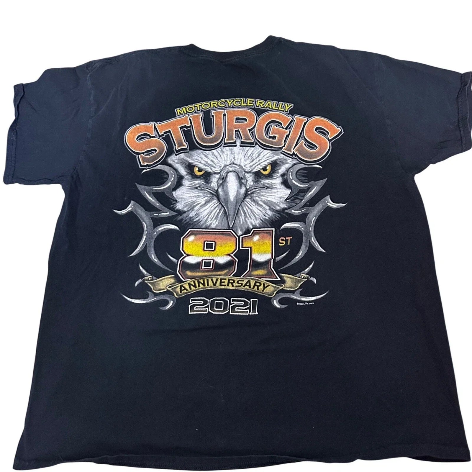 sturgis grunge motorcycle bald eagle graphic tee Unisex , , , Long Sleeve Tee