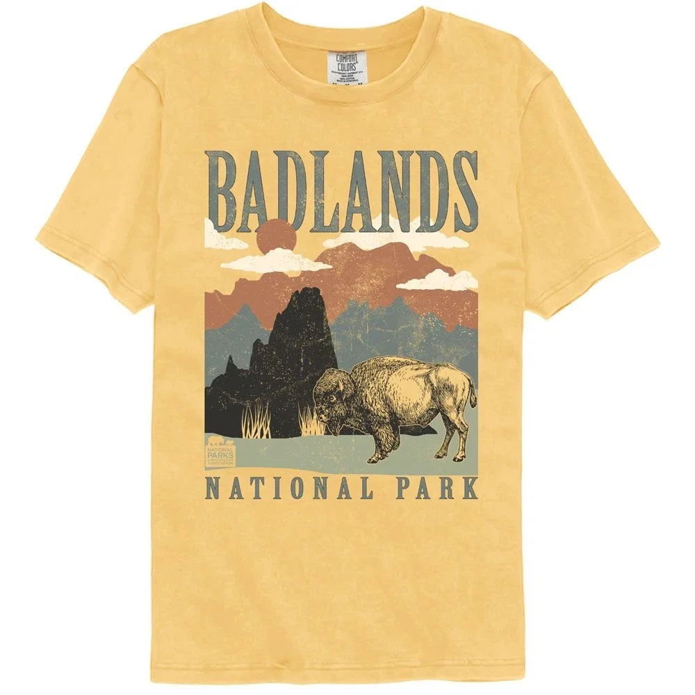 National Parks Badlands Minimalist Landscape Comfort Colors Unisex , , , Long Sleeve Tee