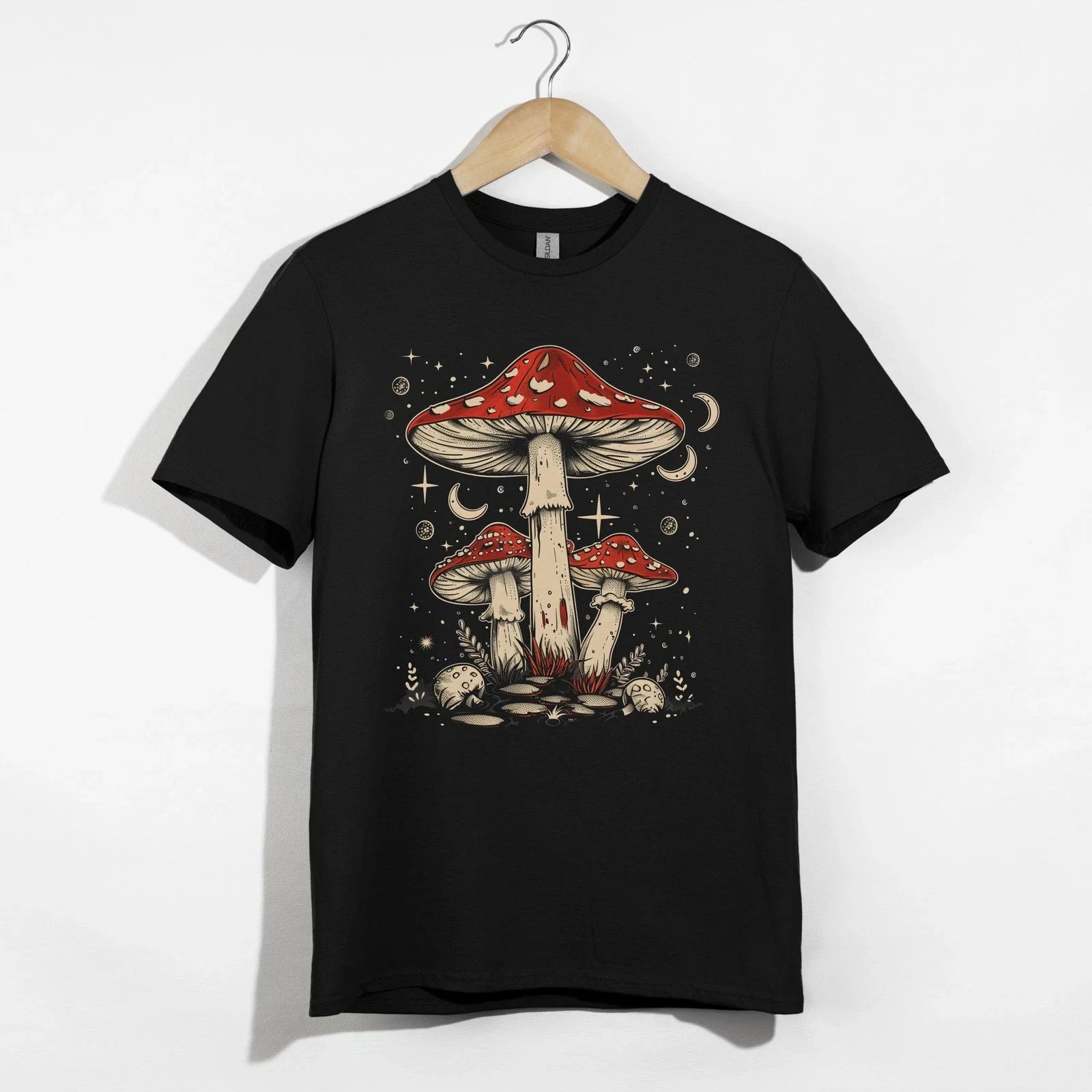 Whimsical Mushroom TShirt, Fairycore Aesthetic Shirt, Enchanted Forest Fungi Tee Unisex , , , Long Sleeve Tee