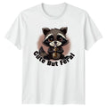Cute But Feral Raccoon Humor Animal Drinking Gift For Him And Her Unisex , , , Long Sleeve Tee