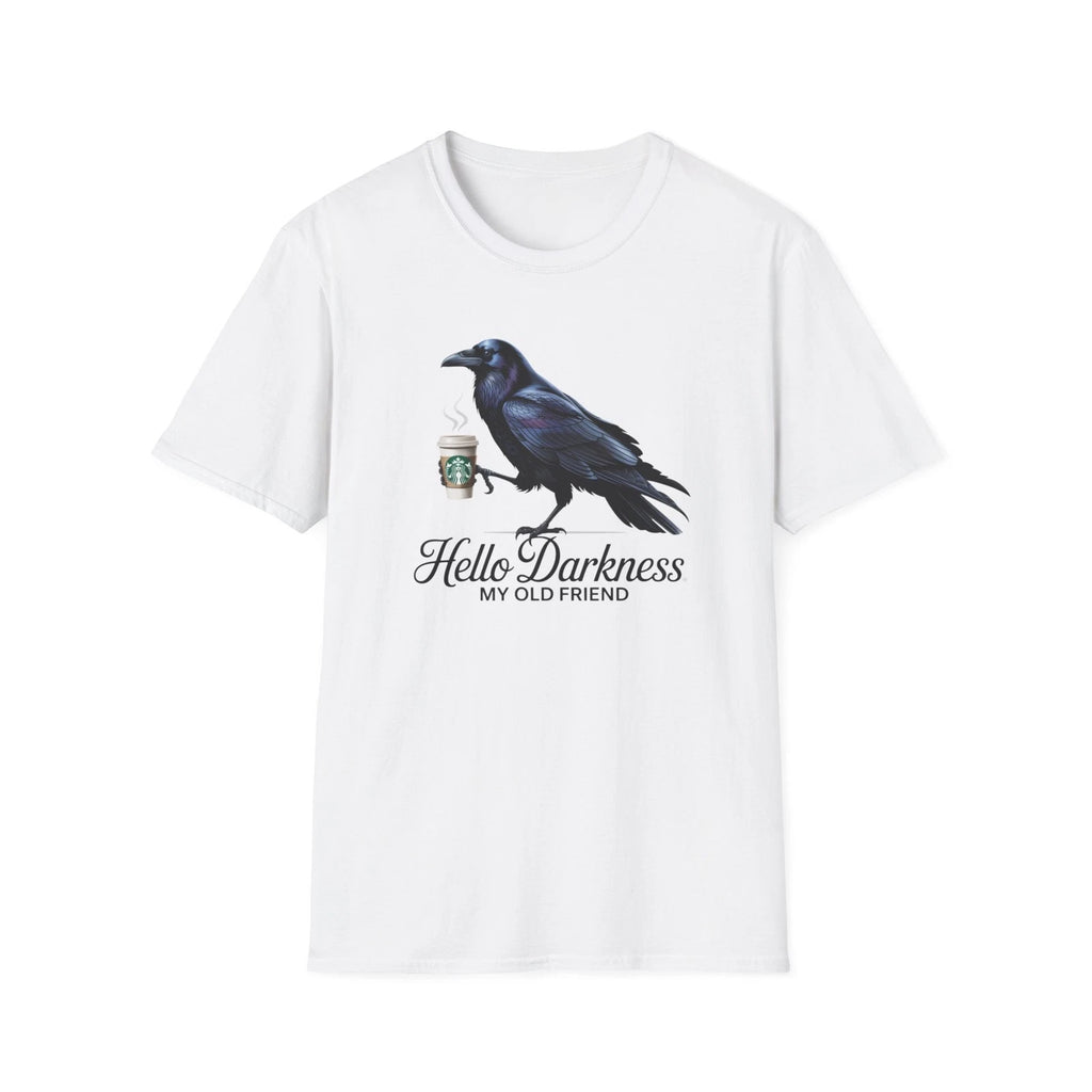 Raven Coffee Unisex T-Shirt, Bird Lover Tee, Gothic Graphic Shirt, Halloween