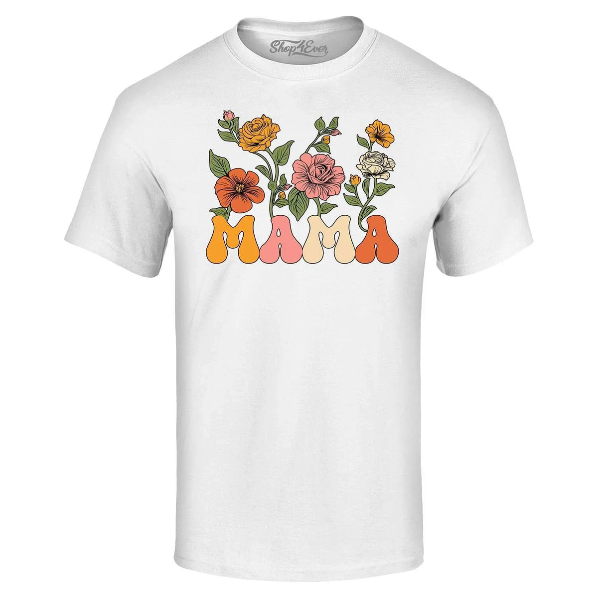 Mama Floral Flowers Retro Aesthetic Mom Shirt Unisex , , , Long Sleeve Tee