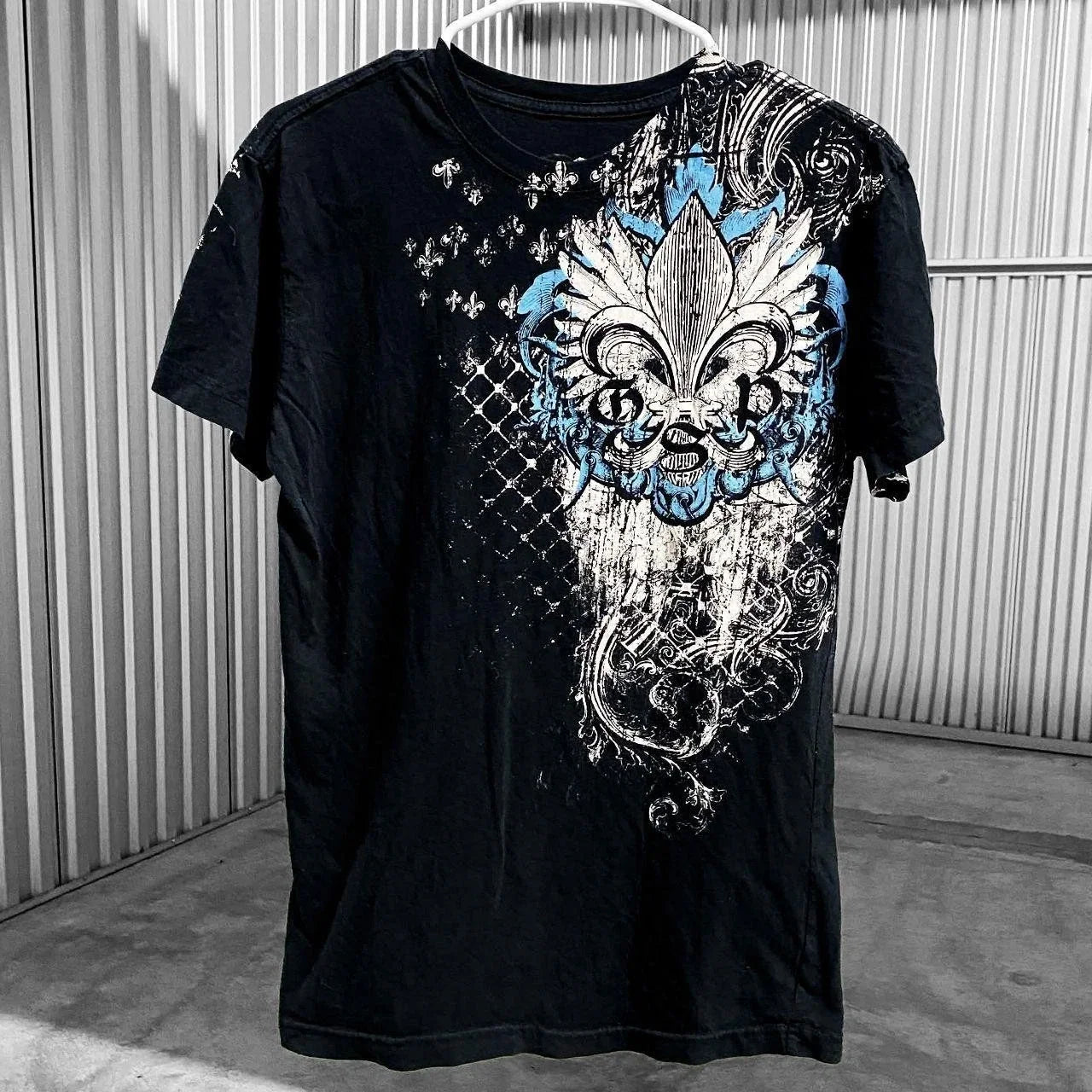 00s Y2K Fluer De Lis Grunge Archaic Affliction Shirt Sz S/M Unisex , , , Long Sleeve Tee