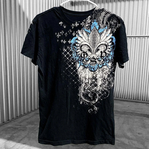00s Y2K Fluer De Lis Grunge Archaic Affliction Shirt Sz S/M Unisex , , , Long Sleeve Tee