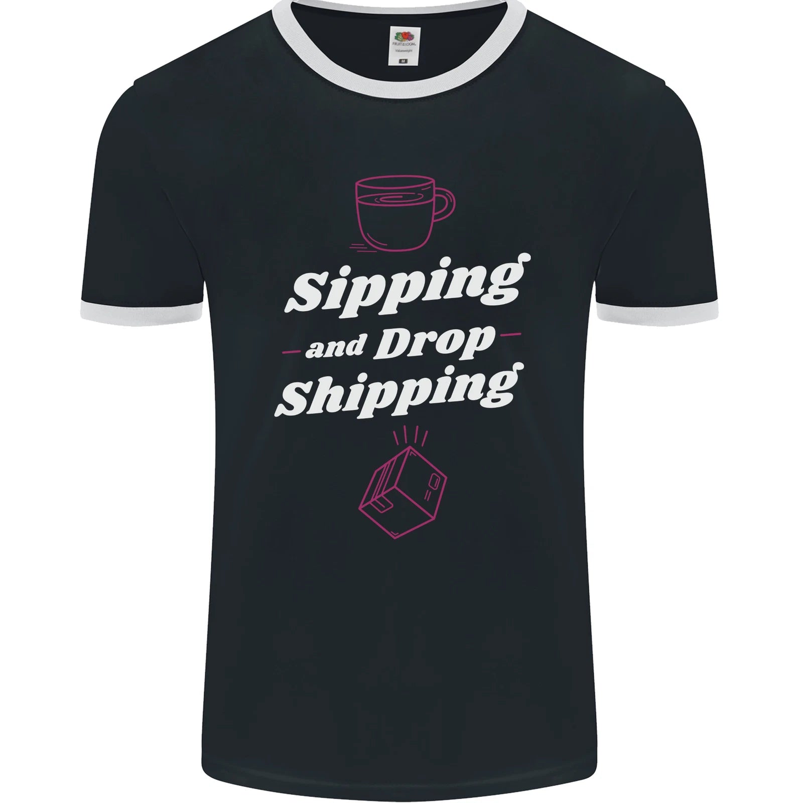 Sipping and Dropshipping Funny Coffee Work Mens Ringer T-Shirt FotL