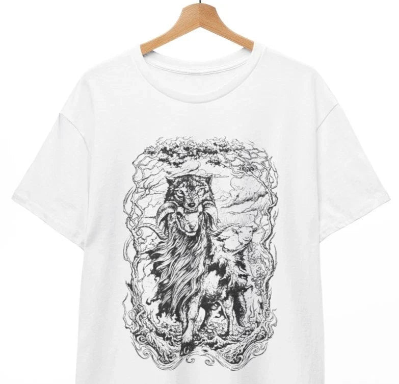 Sheep In Wolfs Clothing Horror Halloween Graphic Unisex T Shirt Tee Top Unisex , , , Long Sleeve Tee