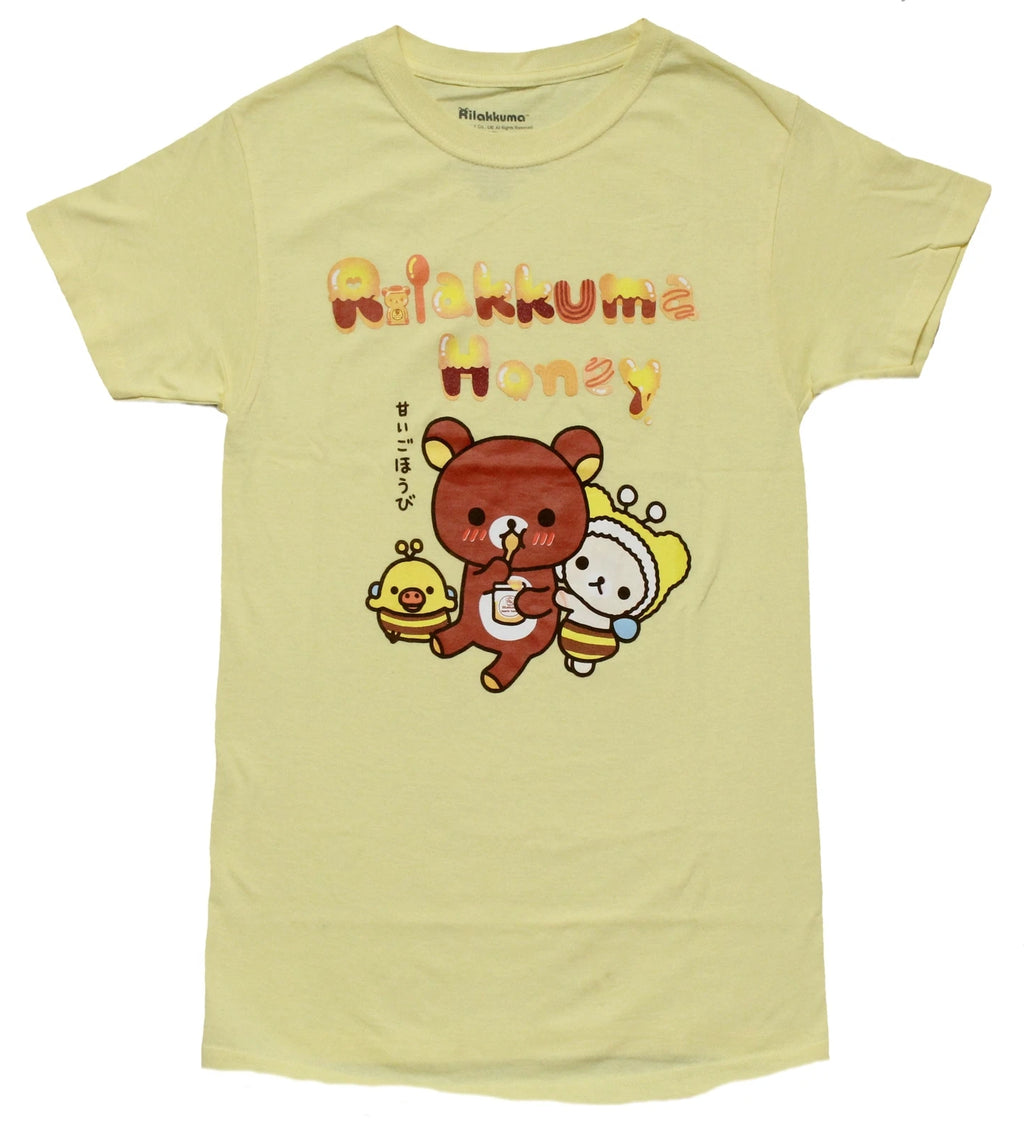 Rilakkuma San-X Kawaii Honey New Adult T-Shirt -Kiiroitori, Korilakkuma