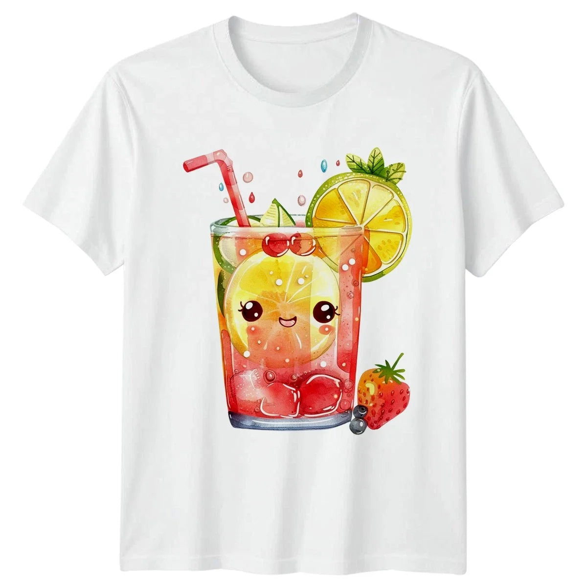 Cute Kawaii Fruit Drink Summer Beverage Gift For Him And Her Unisex , , , Long Sleeve Tee