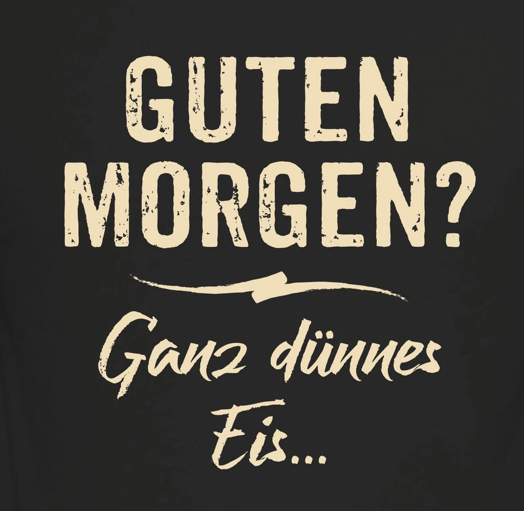 Mens Funny Quote T-Shirt Good Morning Thin Ice Black Short Sleeve