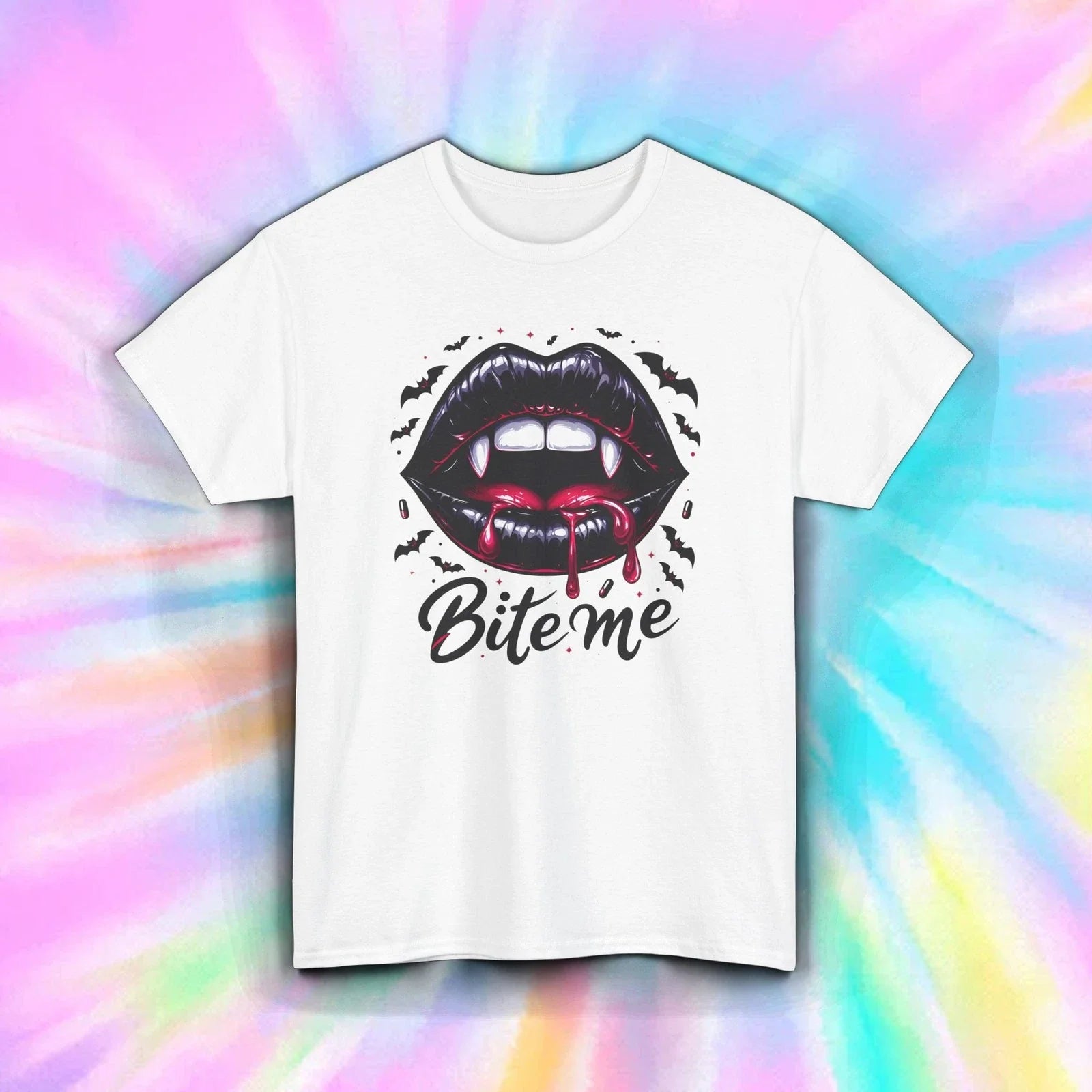 Bite Me Vampire Lips Shirt | Gothic Halloween Spooky Funny Horror Aesthetic Tee Unisex , , , Long Sleeve Tee