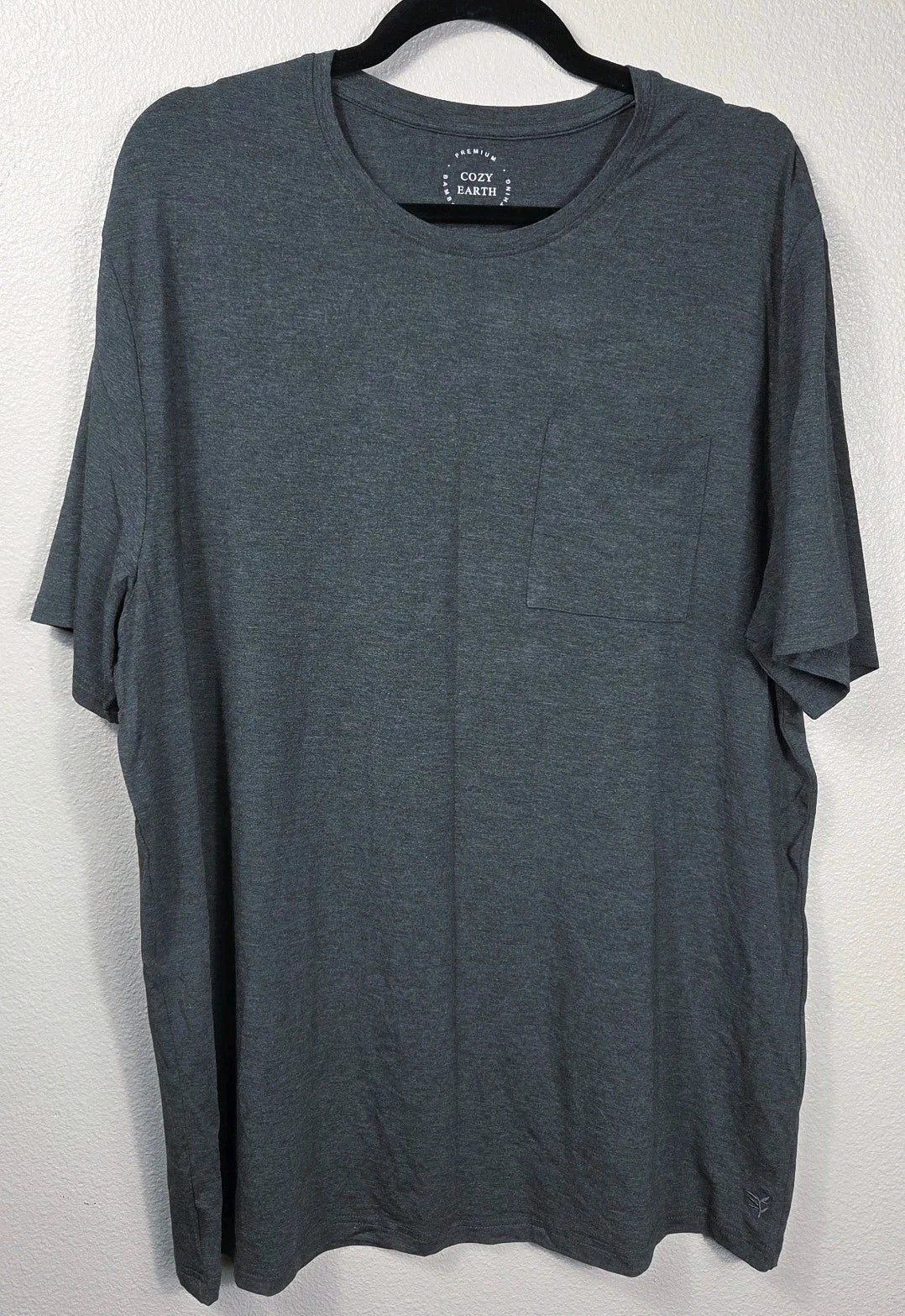 Cozy Earth Bamboo T Shirt XXL Gray Short Sleeve Pocket Tee Men's Minimalist Unisex , , , Long Sleeve Tee