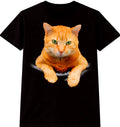 Cat Lover T Shirt Funny Orange Cat Graphic Tee Cute Kitty Face Pet Owner Top Unisex , , , Long Sleeve Tee