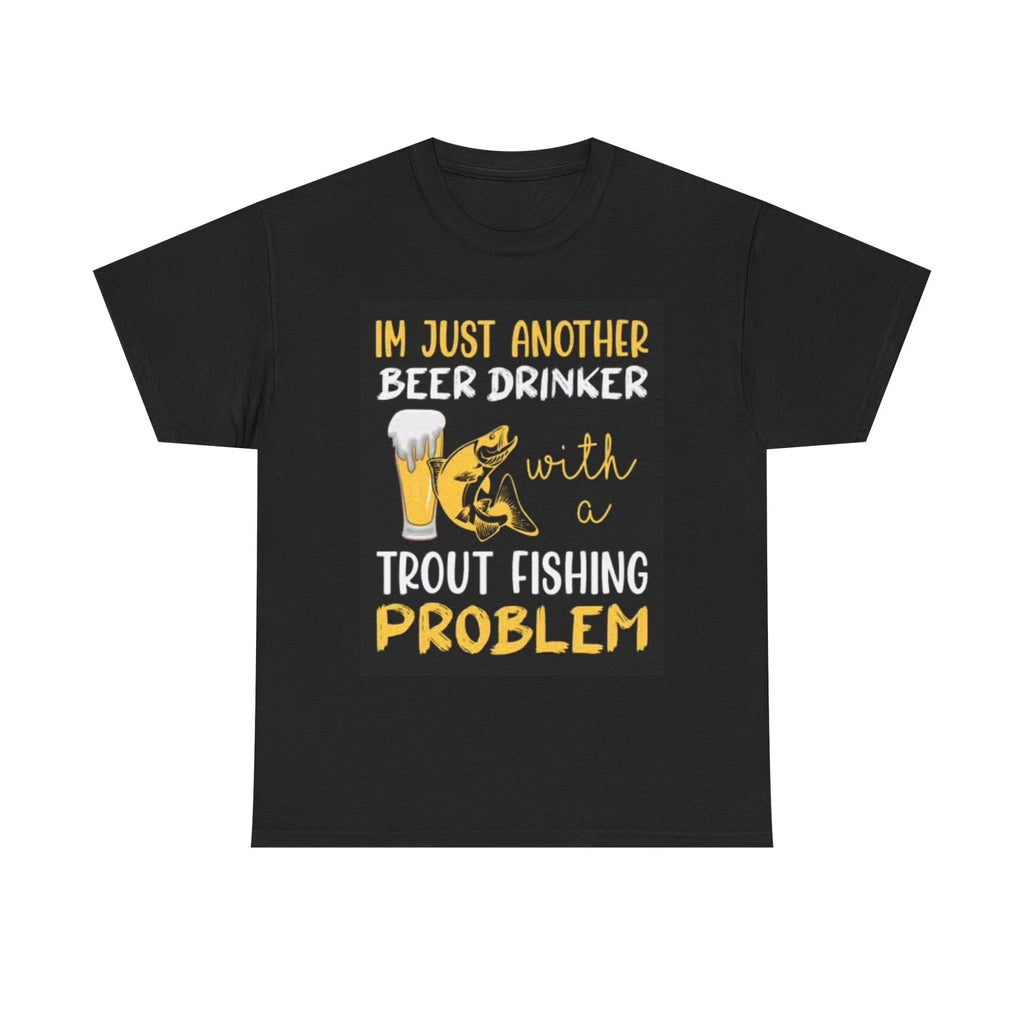 Beer Drinking And Fishing Graphic T Shirt Trout Fishing Unisex Heavy Cotton Tee
