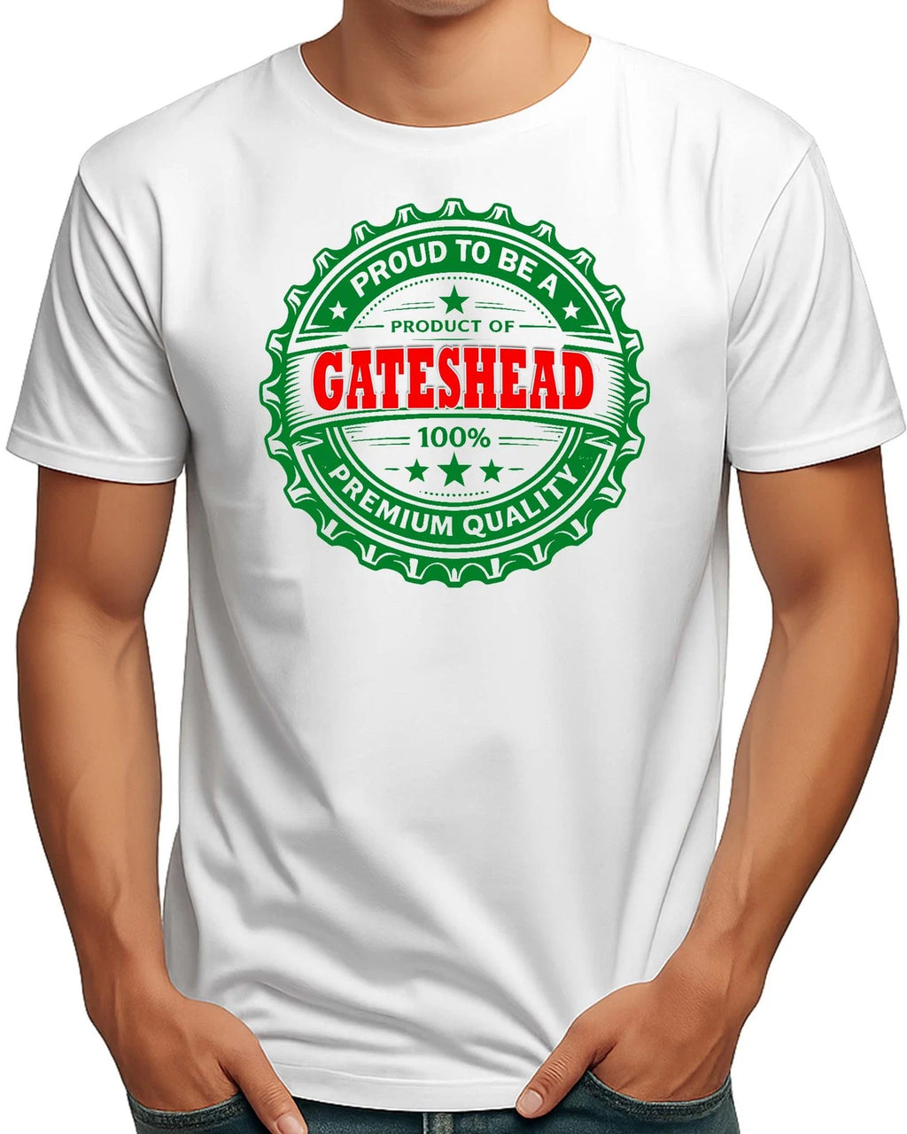 GATESHEAD BOTTLE TOP MENS FUNNY BEER T-SHIRT