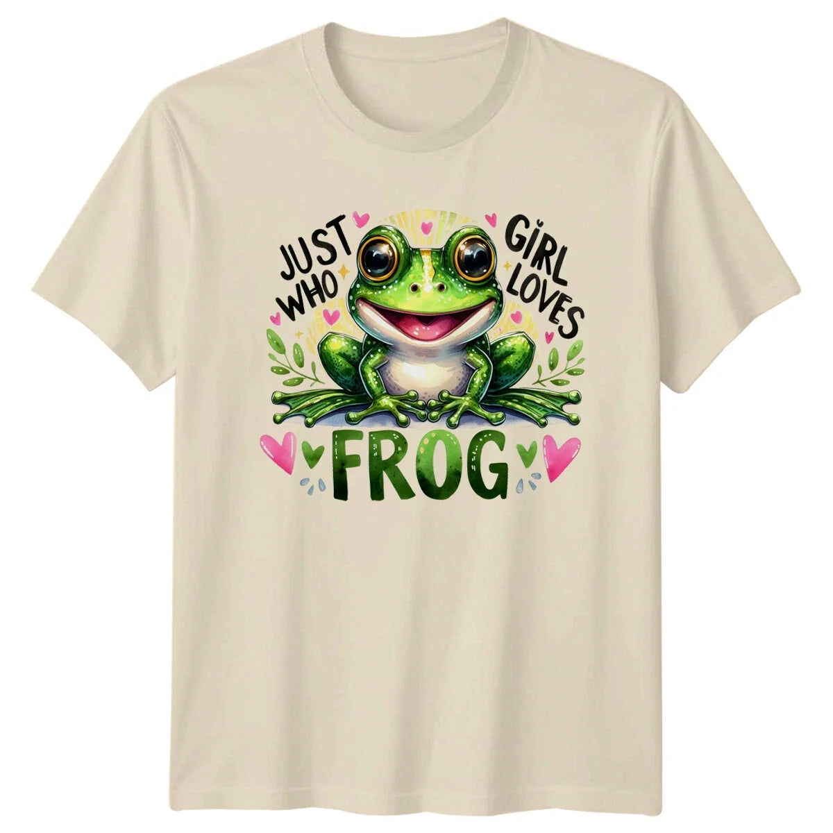 Just Who Girl Loves Frog - Cute Animal Pun Tee Unisex , , , Long Sleeve Tee
